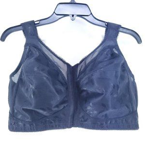 Playtex 18Hr Front Close Wirefree Bra Size 42DD Black With Back Flex